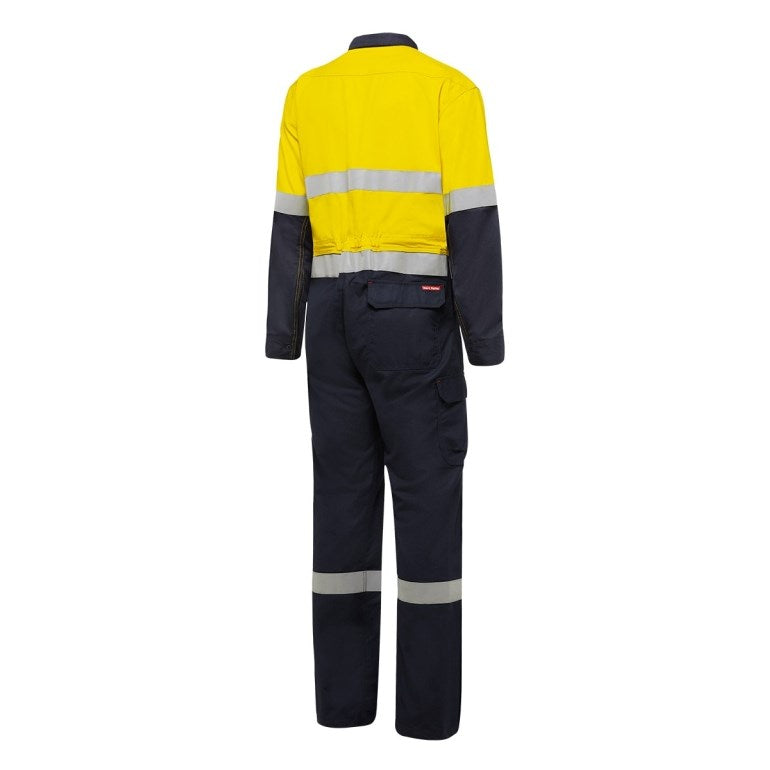 HARD YAKKA Y00055 SHIELDTEC FR/ARC RATED HI VIS TWO TONE COVERALL WITH FR TAPE
