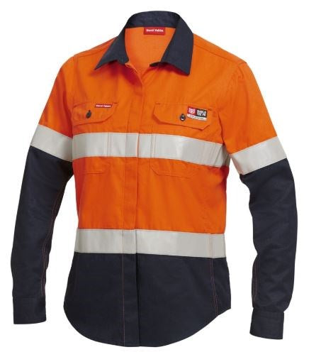 HARD YAKKA Y04050 SHIELDTEC FR/ARC RATED REFLECTIVE HI VIS CF SHIRT-LADIES