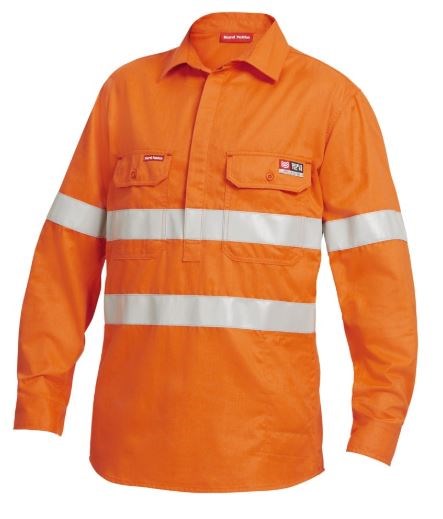 HARD YAKKA Y04150 SHIELDTEC FR/ARC RATED REFLECTIVE HI-VIS C/F SHIRT